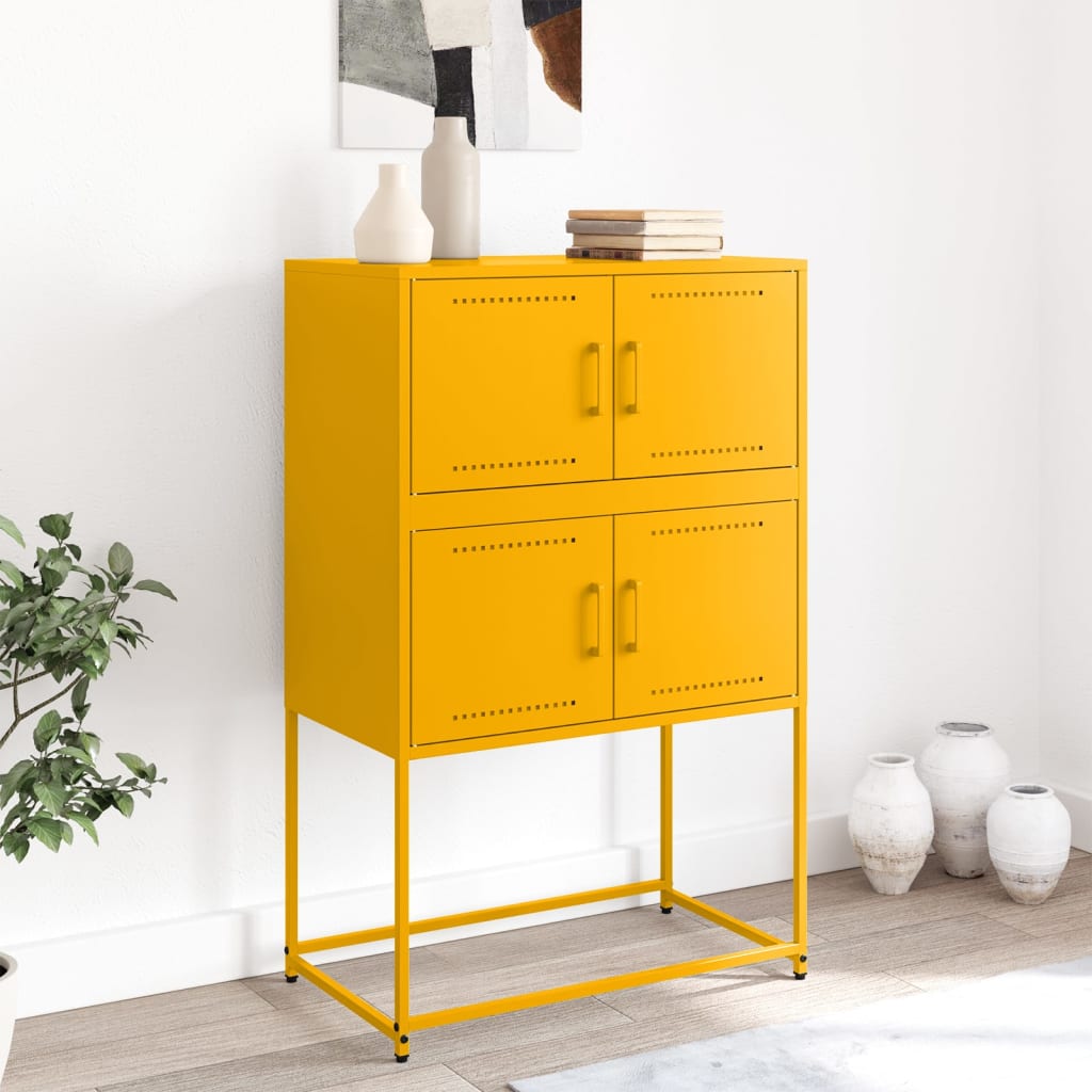 Komoda boja senfa 68,5 x 38,5 x 107 cm čelična