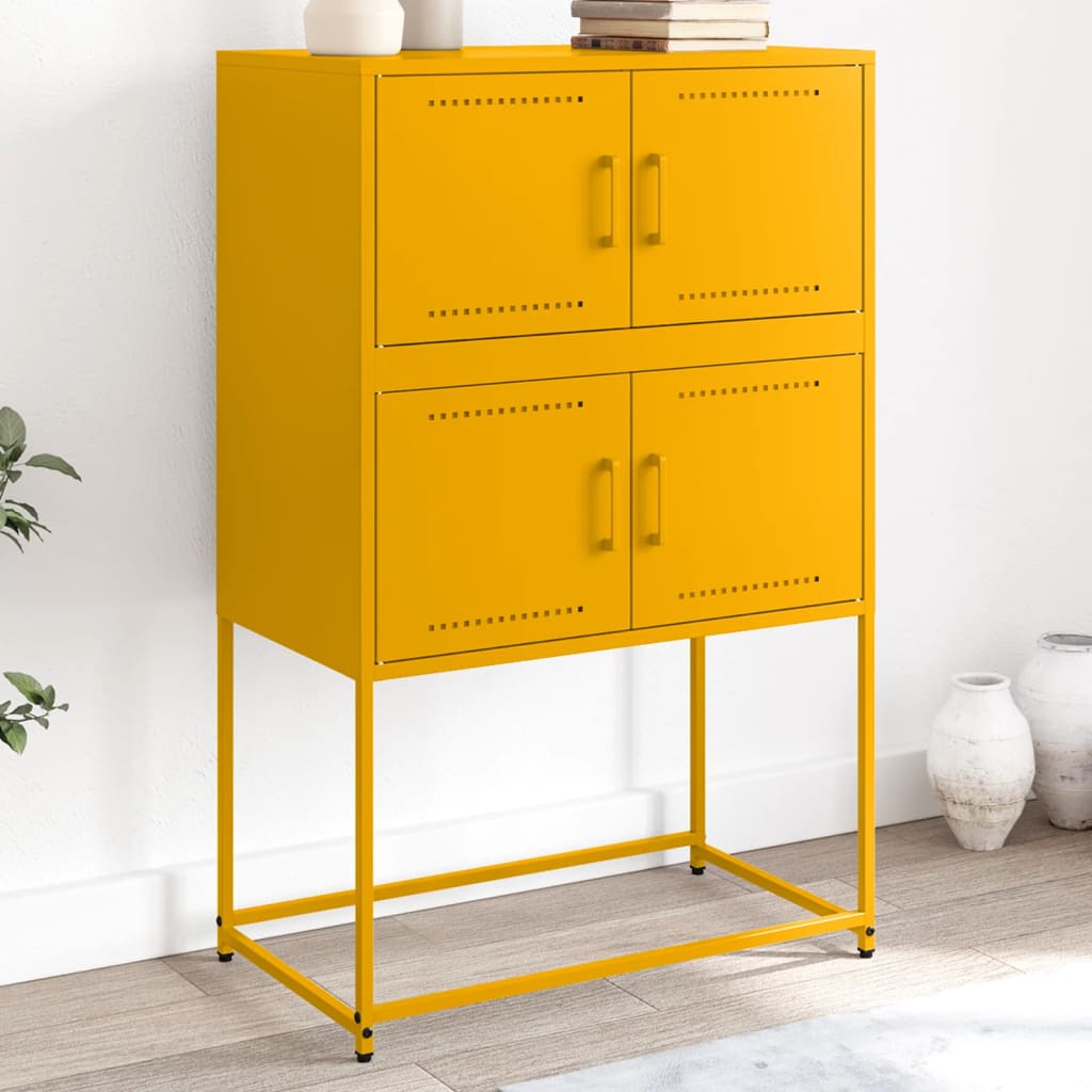 Komoda boja senfa 68,5 x 38,5 x 107 cm čelična