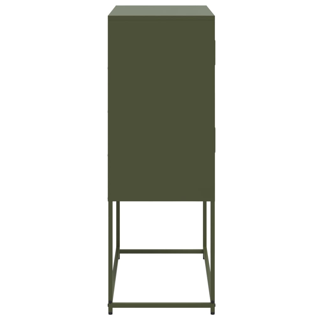 Komoda maslinastozeleni 68,5x38,5x107 cm čelična