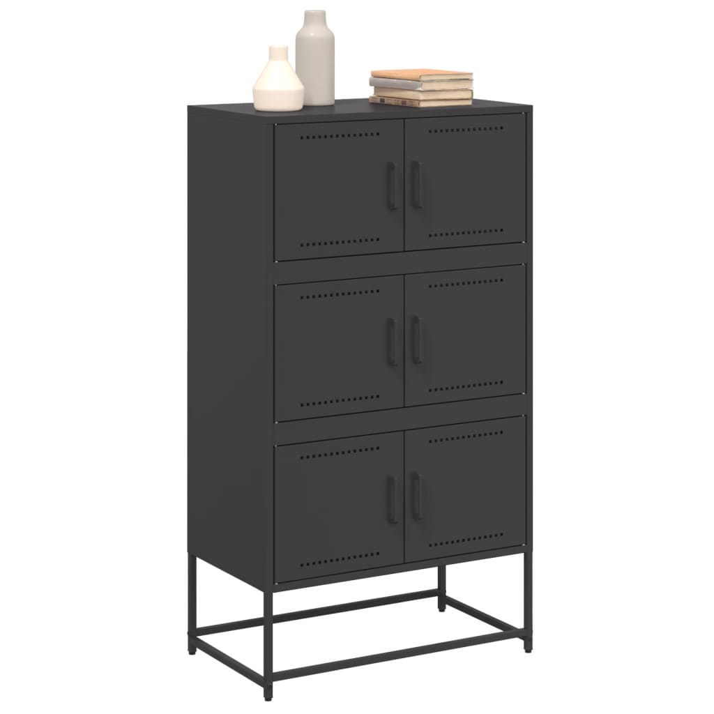 Komoda crna 68,5 x 38,5 x 123,5 cm čelična