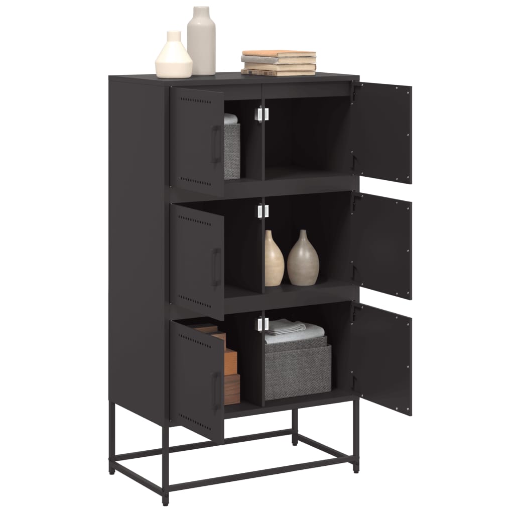 Komoda crna 68,5 x 38,5 x 123,5 cm čelična