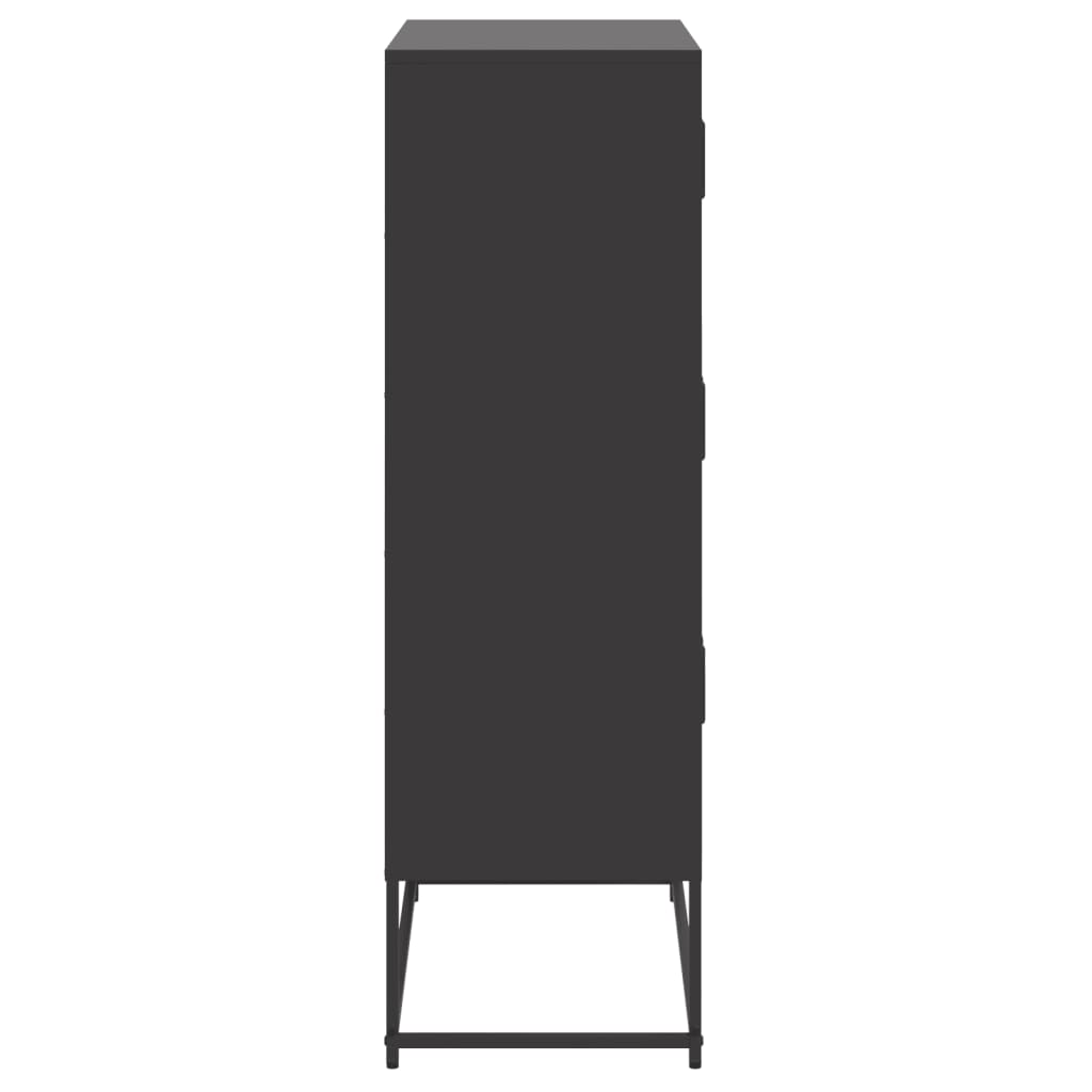 Komoda crna 68,5 x 38,5 x 123,5 cm čelična