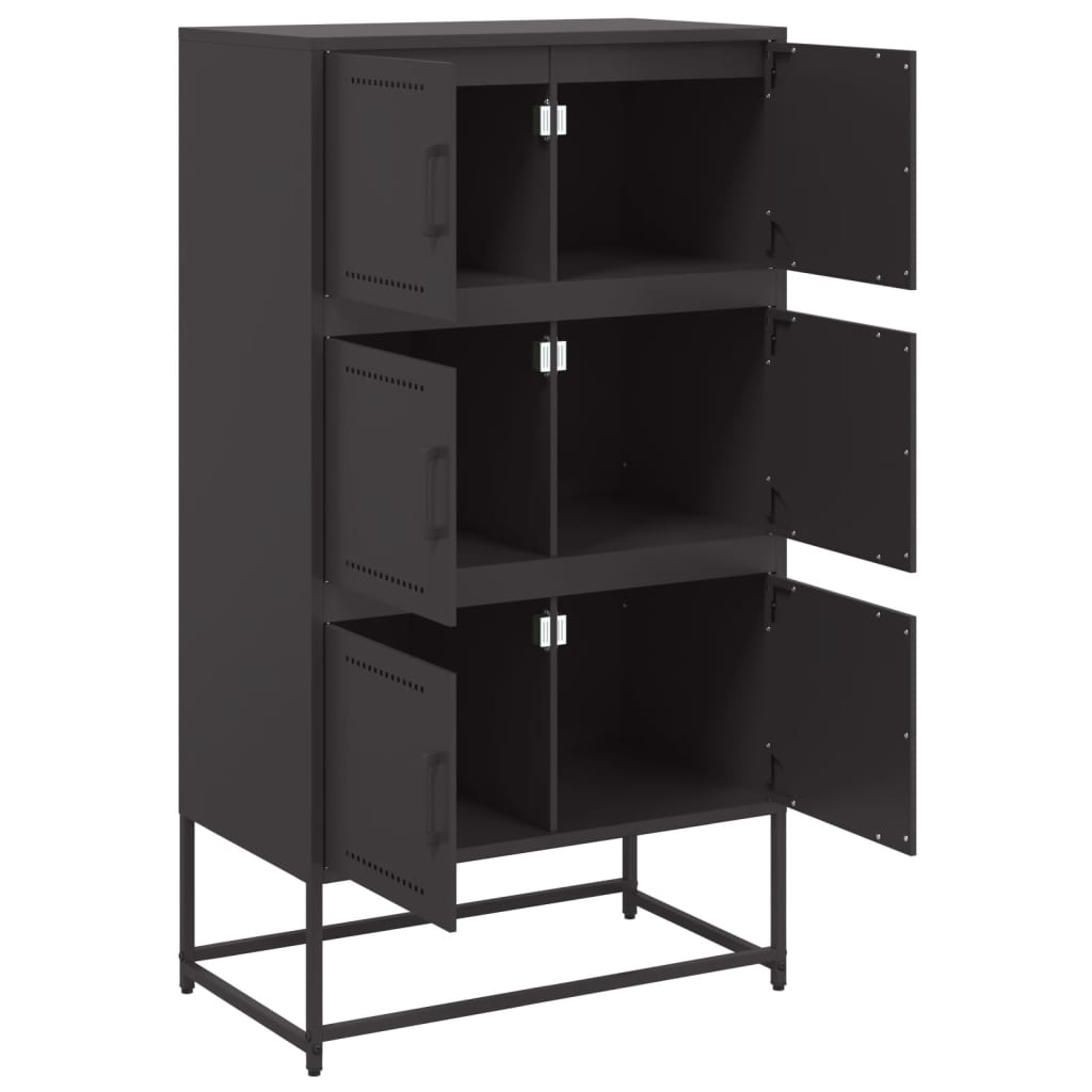 Komoda crna 68,5 x 38,5 x 123,5 cm čelična