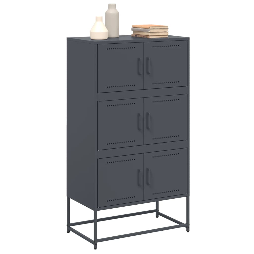 Komoda antracit 68,5 x 38,5 x 123,5 cm čelična