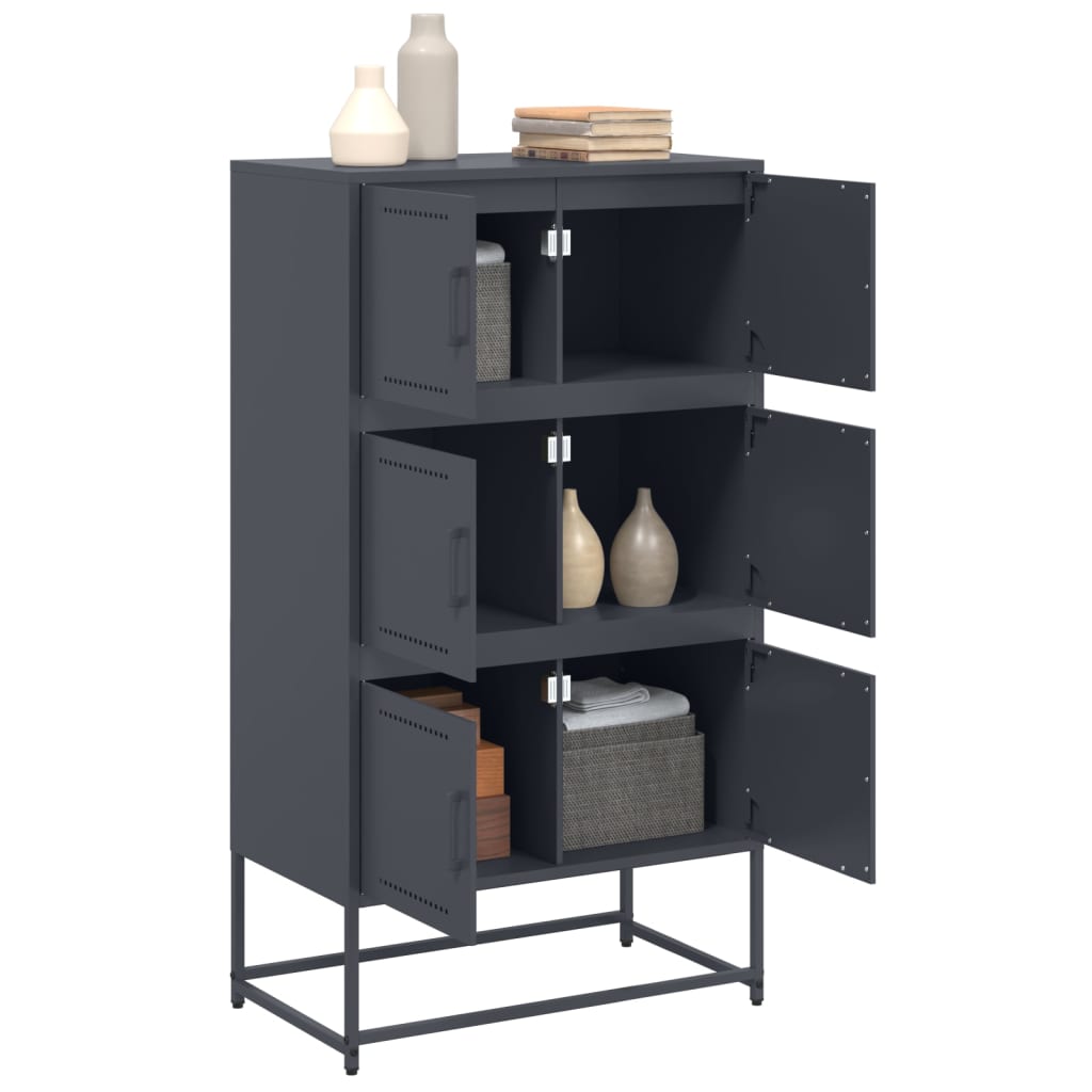 Komoda antracit 68,5 x 38,5 x 123,5 cm čelična