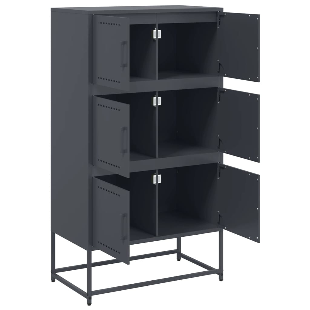 Komoda antracit 68,5 x 38,5 x 123,5 cm čelična