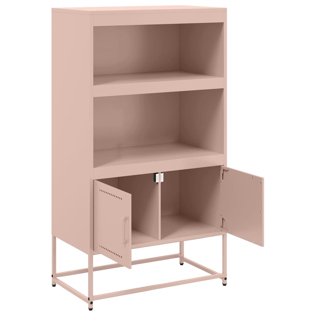 Visoka komoda ružičasta 68,5 x 38,5 x 123,5 cm čelična
