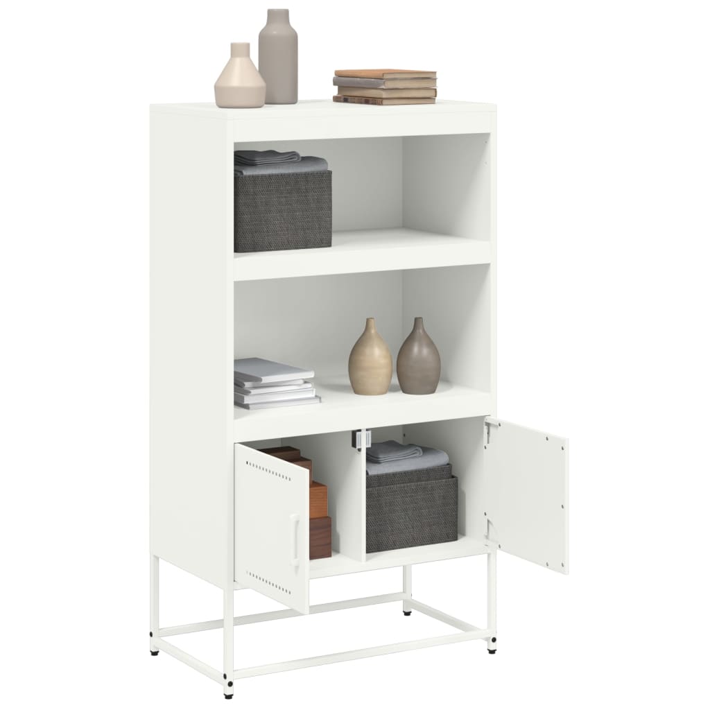 Visoka komoda bijela 68,5 x 38,5 x 123,5 cm čelična