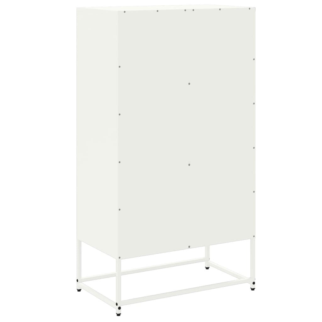 Visoka komoda bijela 68,5 x 38,5 x 123,5 cm čelična