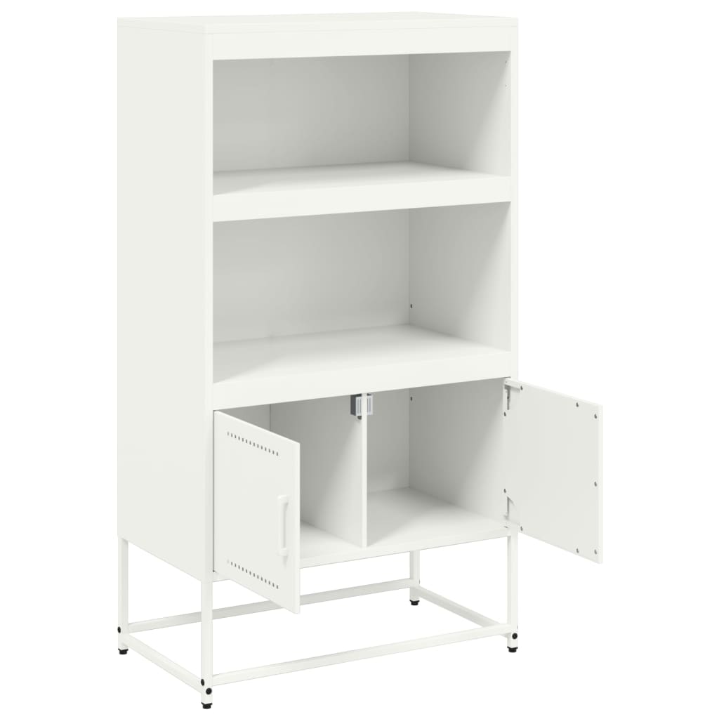 Visoka komoda bijela 68,5 x 38,5 x 123,5 cm čelična
