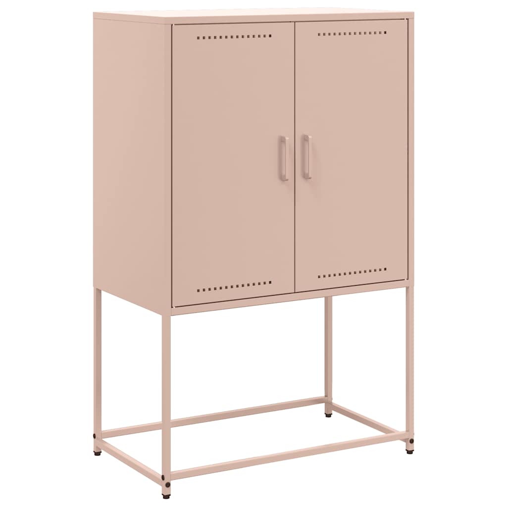Visoka komoda ružičasta 68,5 x 38,5 x 107 cm čelična