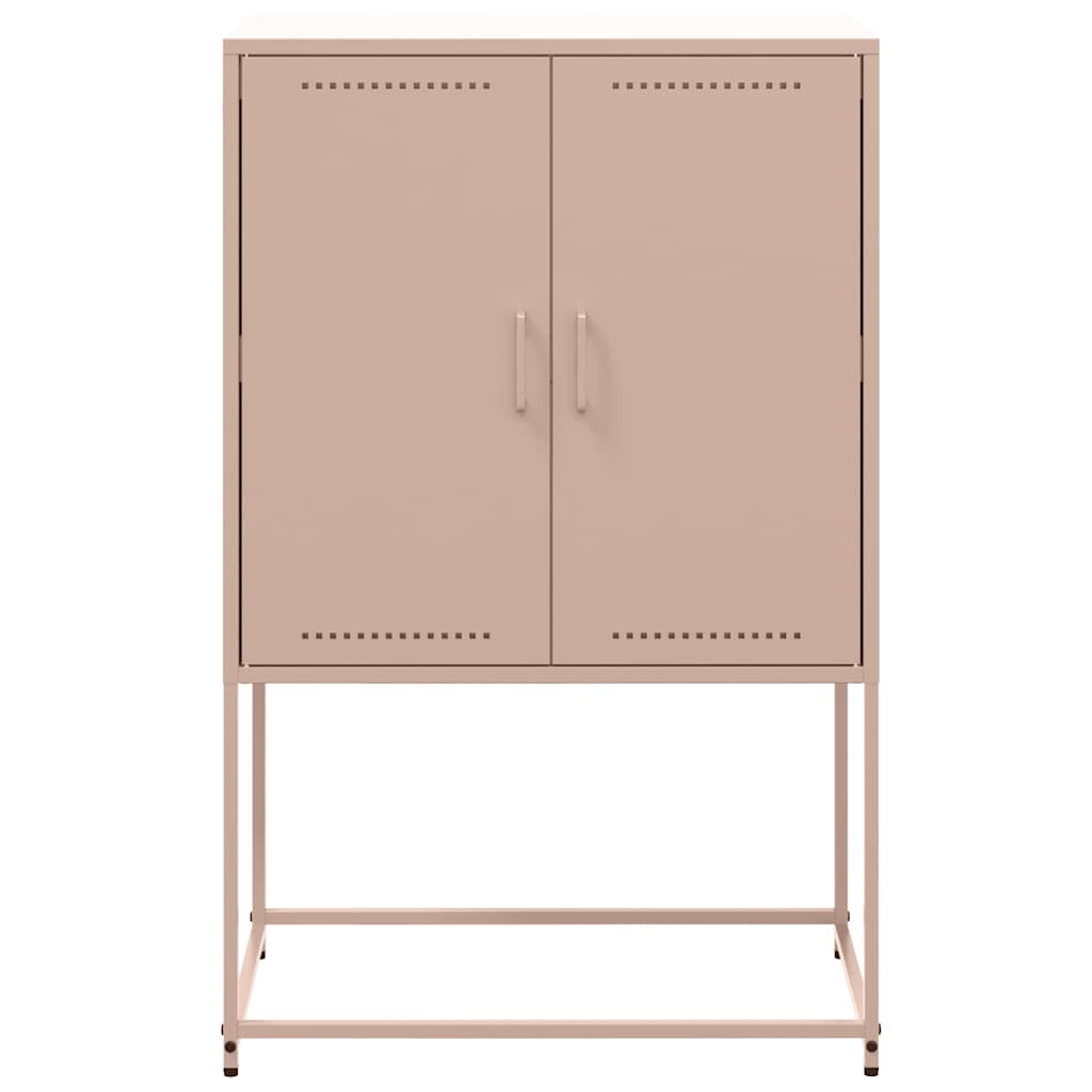 Visoka komoda ružičasta 68,5 x 38,5 x 107 cm čelična
