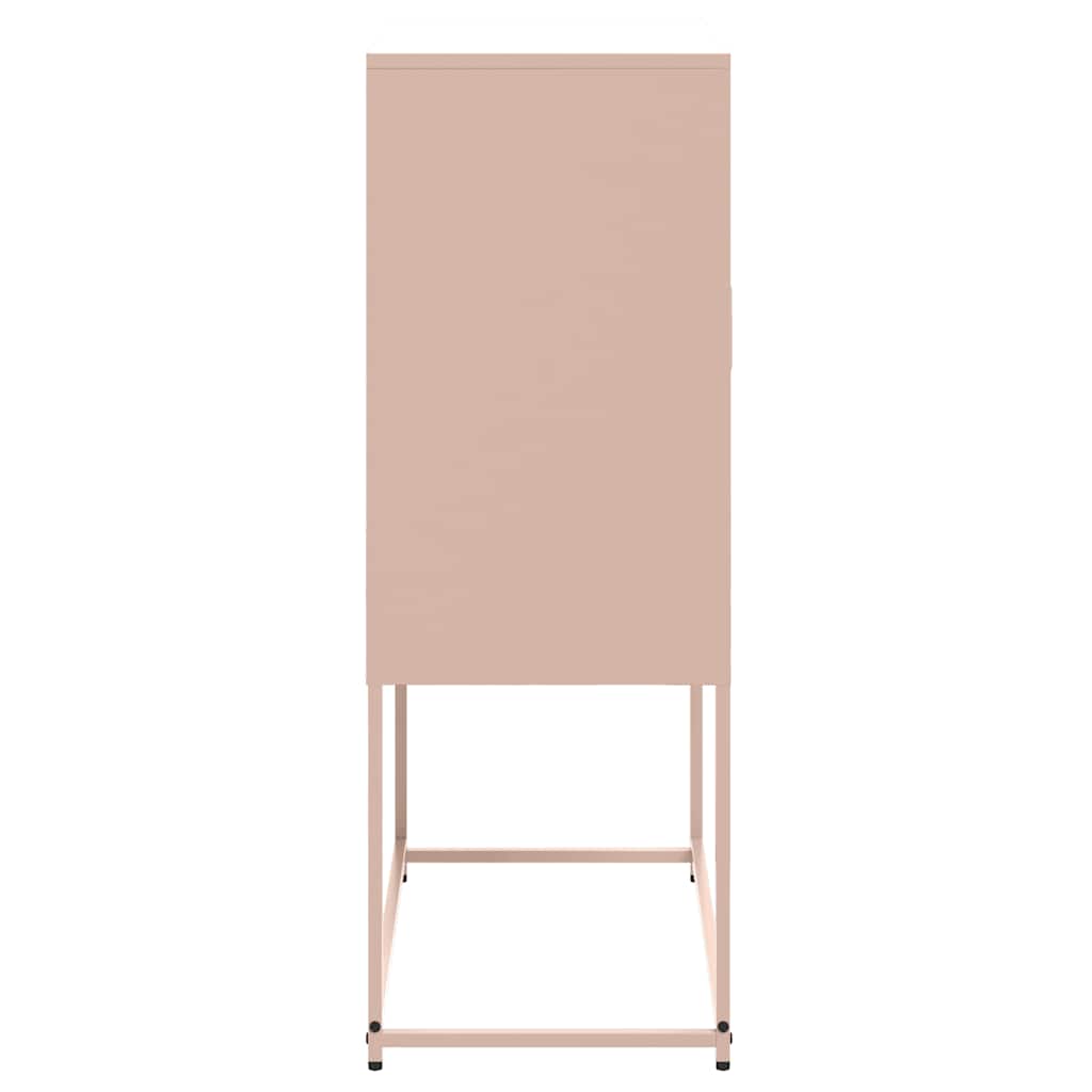 Visoka komoda ružičasta 68,5 x 38,5 x 107 cm čelična