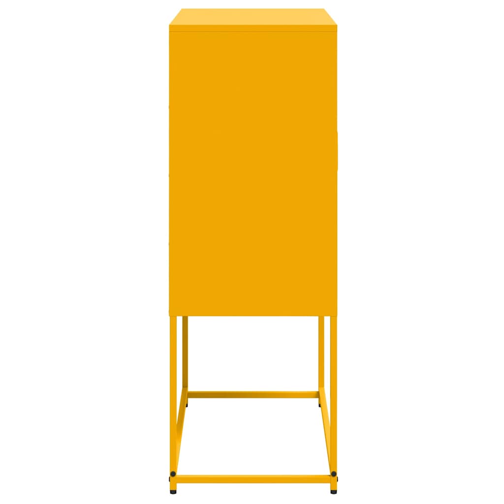 Visoka komoda boja senfa 68,5x38,5x107 cm čelična
