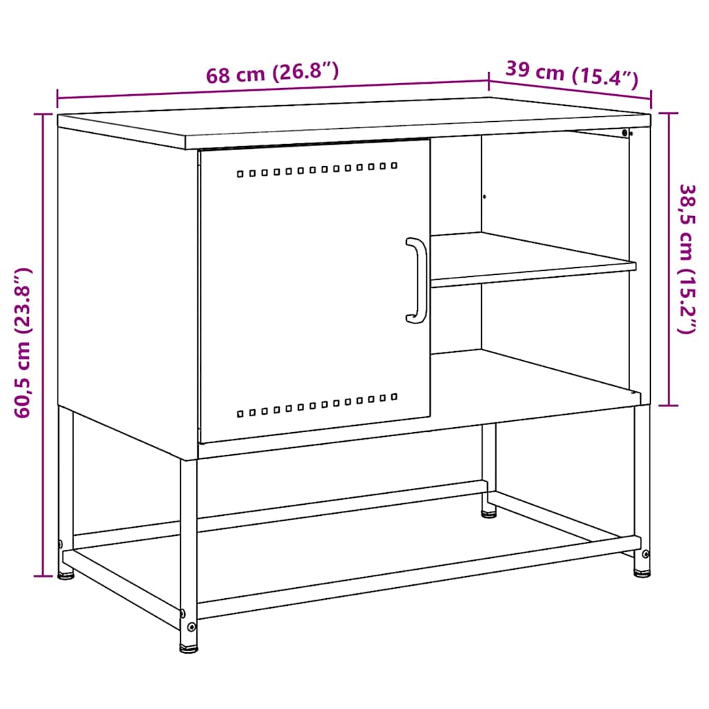 TV ormarić maslinastozeleni 68x39x60,5 cm čelični