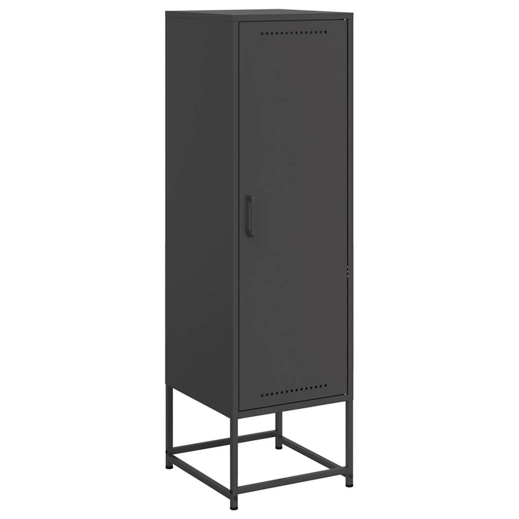 Visoka komoda crna 36x39x123 cm čelična