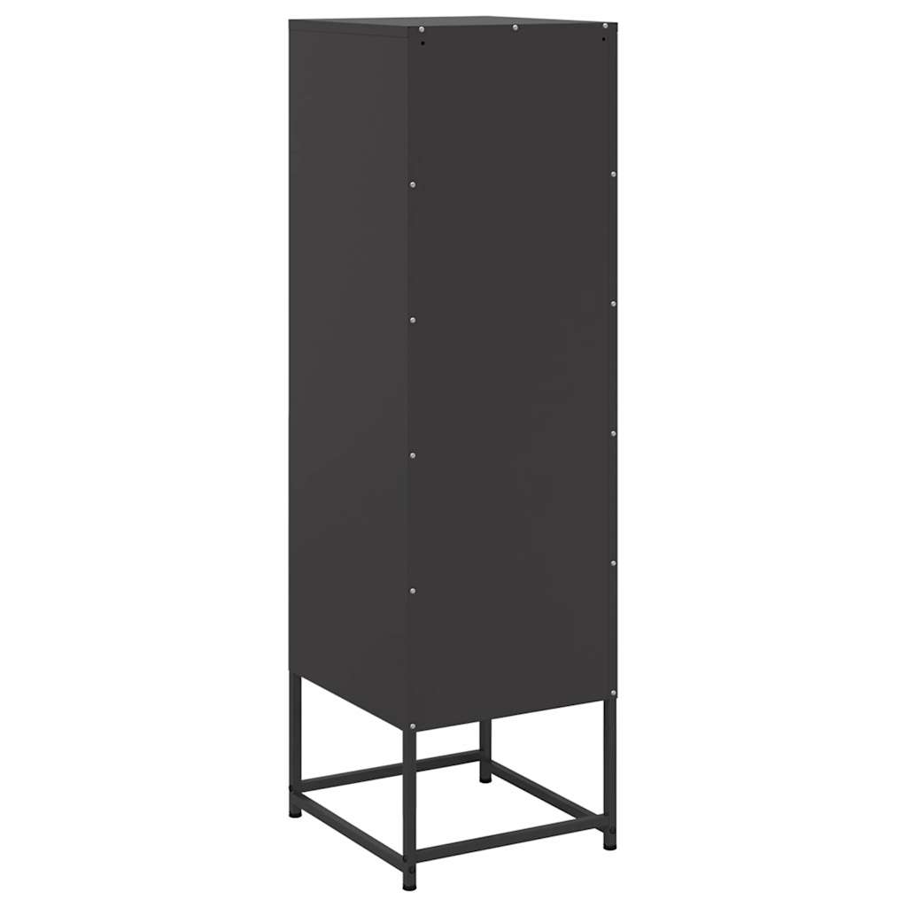 Visoka komoda crna 36x39x123 cm čelična