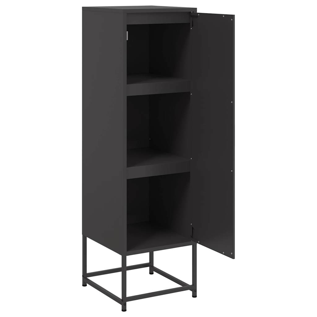 Visoka komoda crna 36x39x123 cm čelična