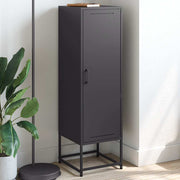Visoka komoda crna 36x39x123 cm čelična