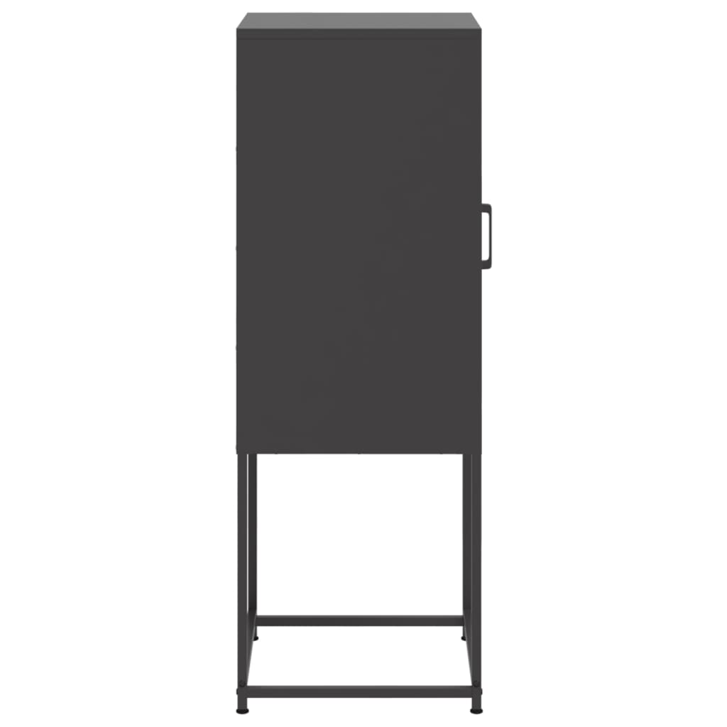 Visoka komoda crna 36x39x107 cm čelična