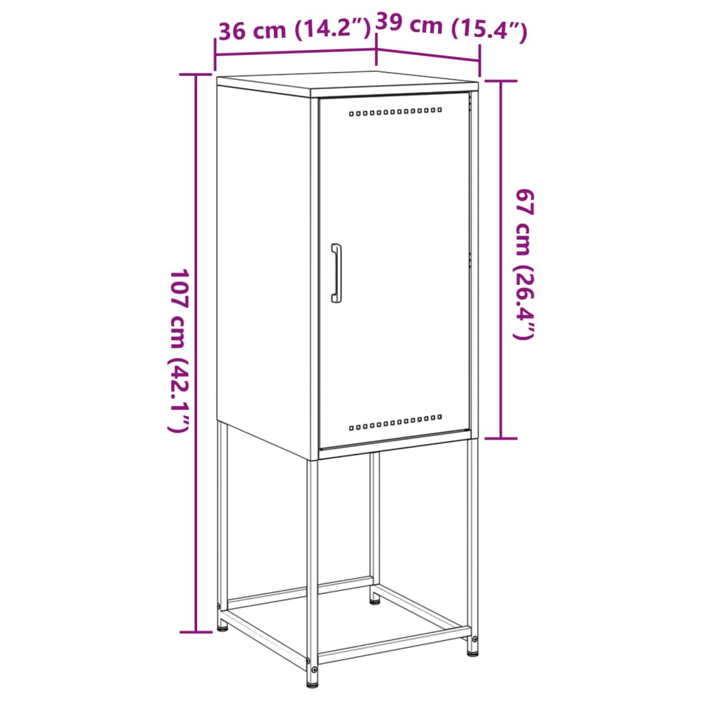 Visoka komoda antracit 36x39x107 cm čelična