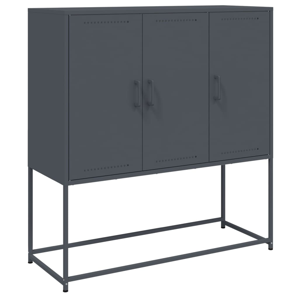Visoka komoda antracit 100,5 x 39 x 107 cm čelična