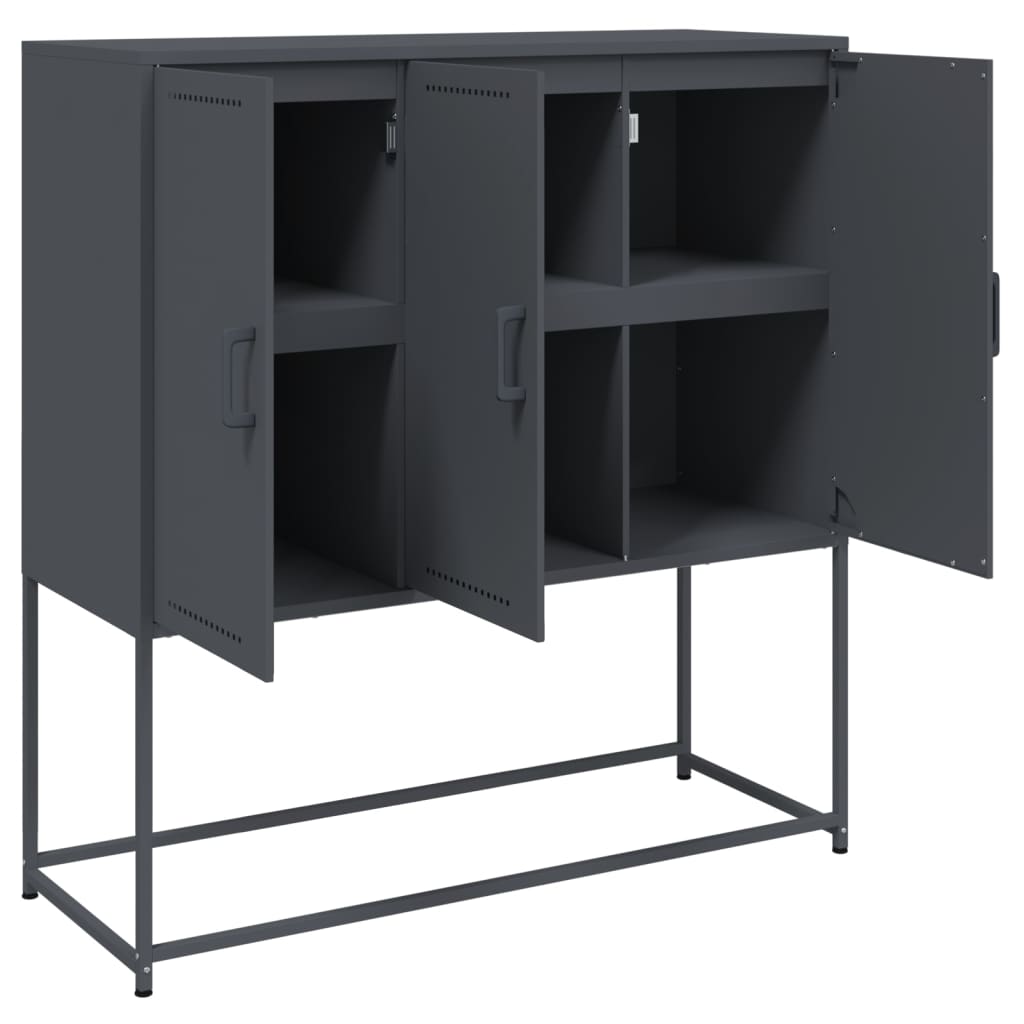 Visoka komoda antracit 100,5 x 39 x 107 cm čelična
