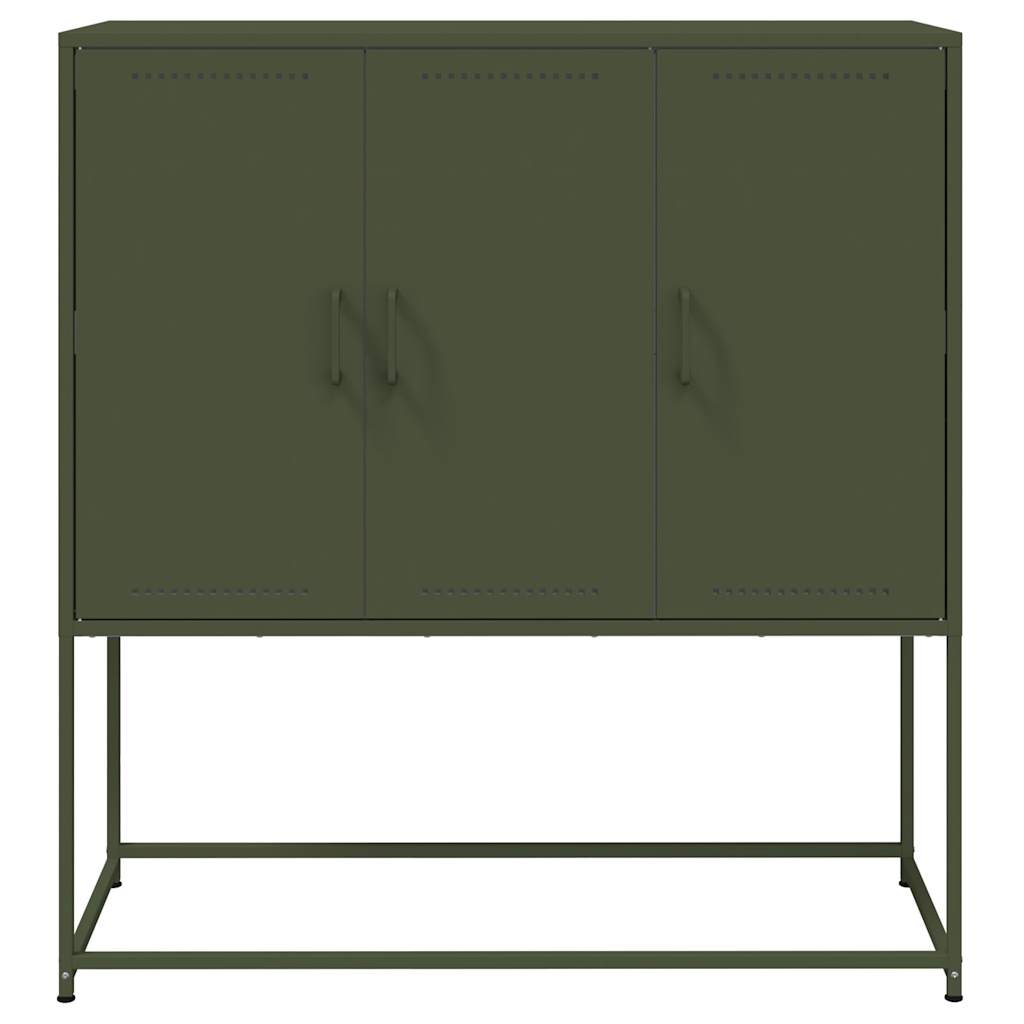Visoka komoda maslinastozeleni 100,5x39x107 cm čelična