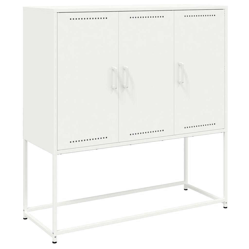Visoka komoda bijela 100,5x39x107 cm čelična
