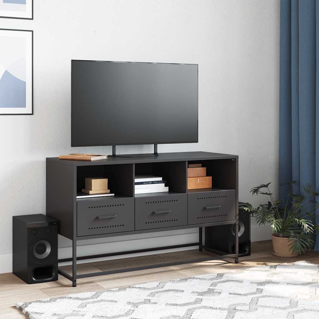 TV ormarić crni 100,5x39x60,5 cm čelični