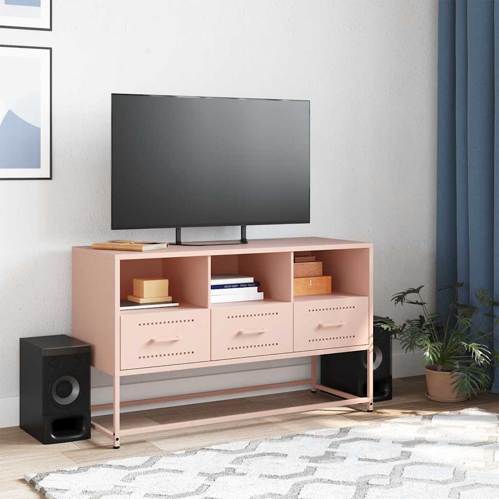 TV ormarić ružičasti 100,5x39x60,5 cm čelični