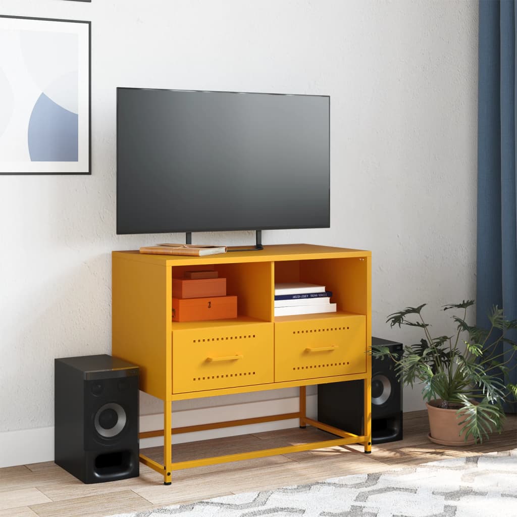 TV ormarić boja senfa 68x39x60,5 cm čelični