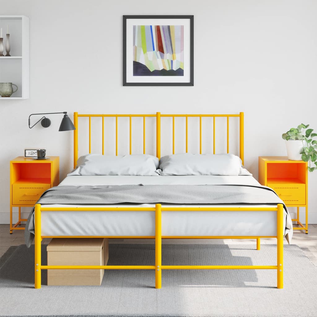 Noćni ormarići 2 kom boja senfa 36 x 39 x 60,5 cm čelični