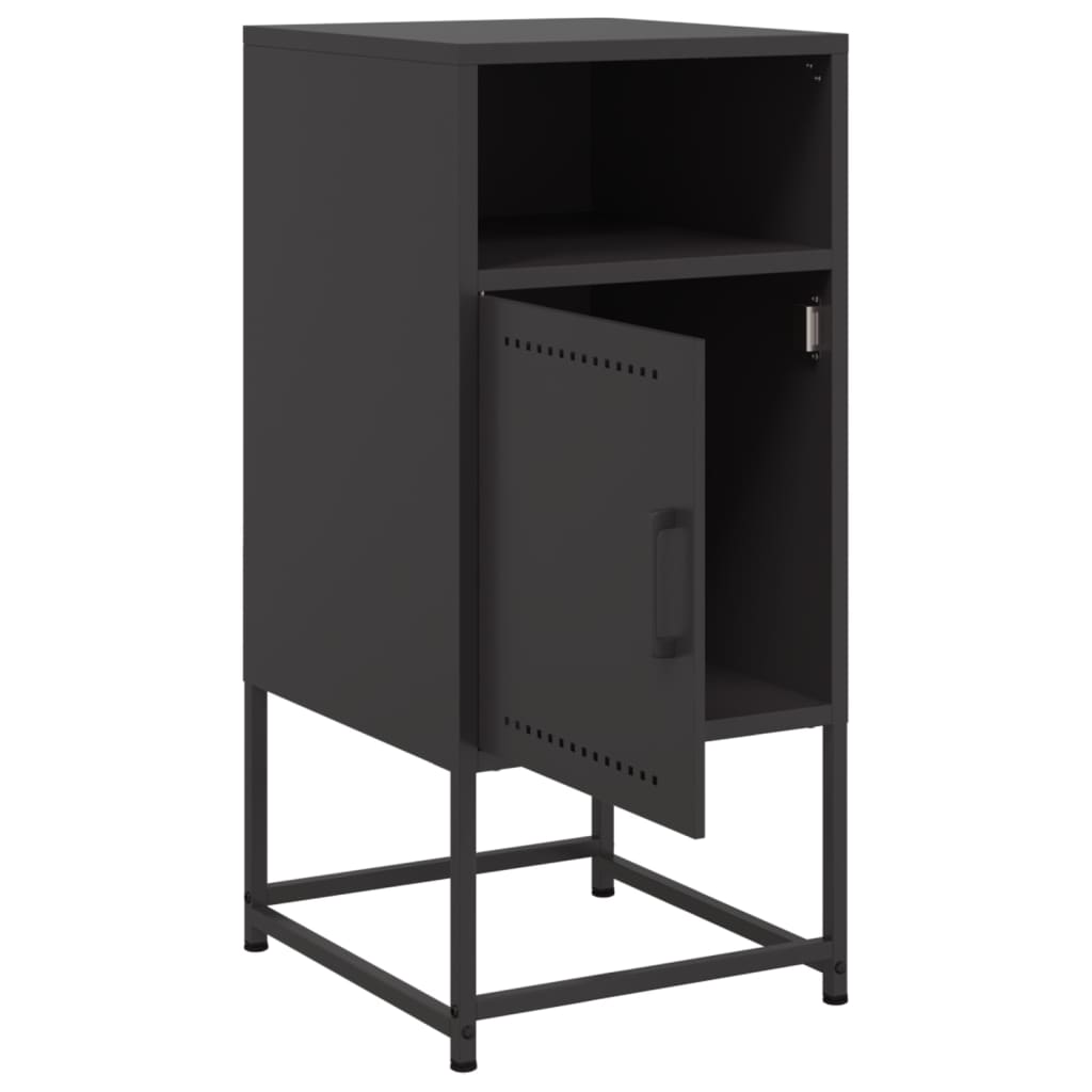 Noćni ormarić crni 36 x 39 x 78 cm čelični