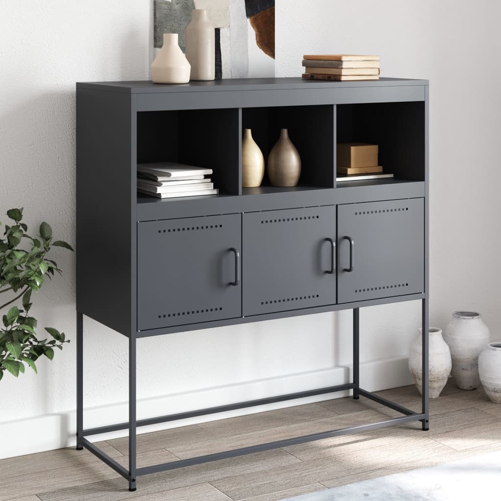 Komoda antracit 100,5 x 39 x 107 cm od čelika