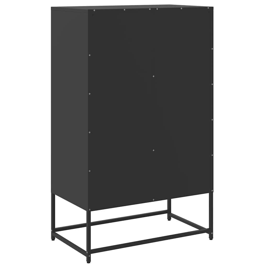Visoka komoda crna 68x39x111,5 cm od čelika