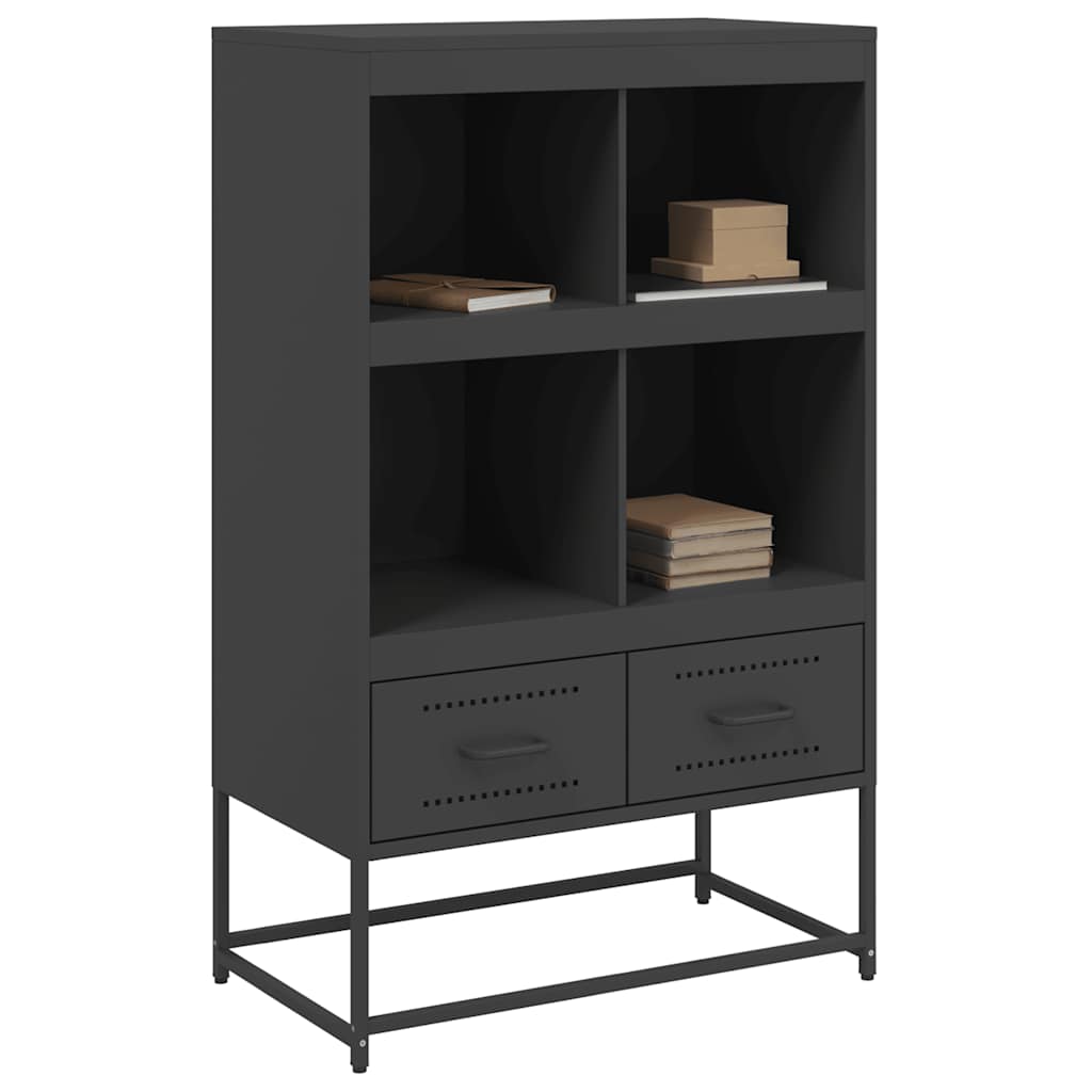 Visoka komoda crna 68x39x111,5 cm od čelika