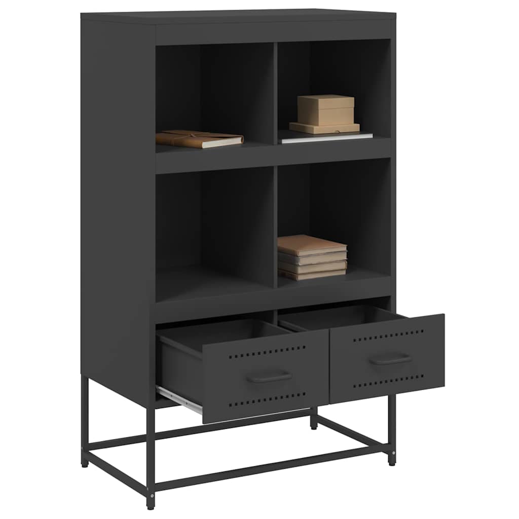 Visoka komoda crna 68x39x111,5 cm od čelika