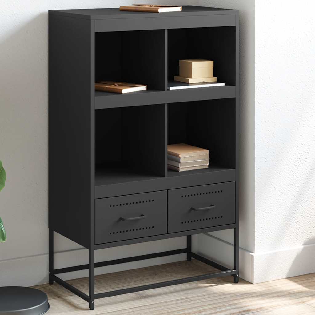 Visoka komoda crna 68x39x111,5 cm od čelika