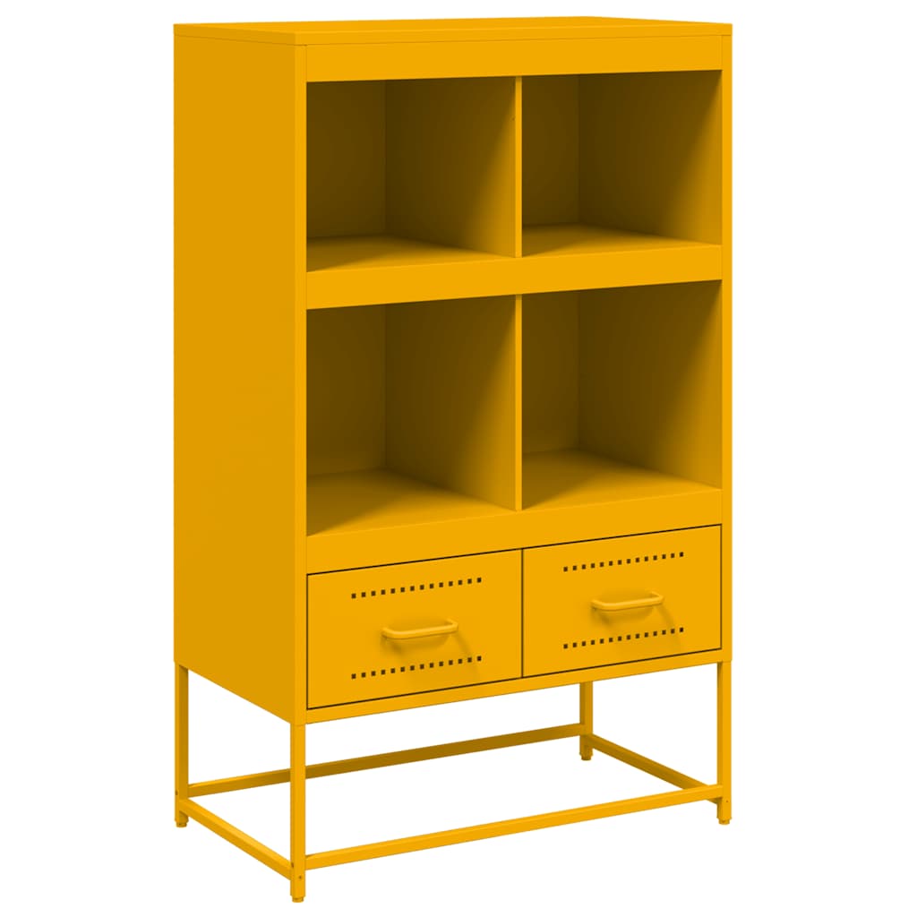Visoka komoda boja senfa 68x39x111,5 cm od čelika