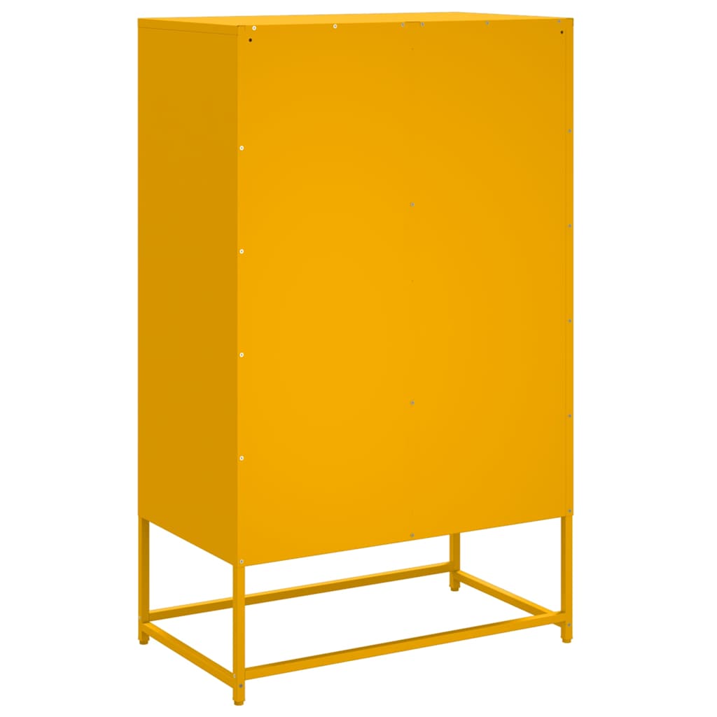 Visoka komoda boja senfa 68x39x111,5 cm od čelika