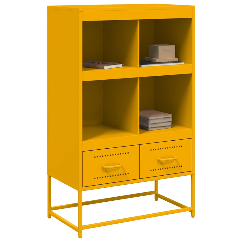 Visoka komoda boja senfa 68x39x111,5 cm od čelika