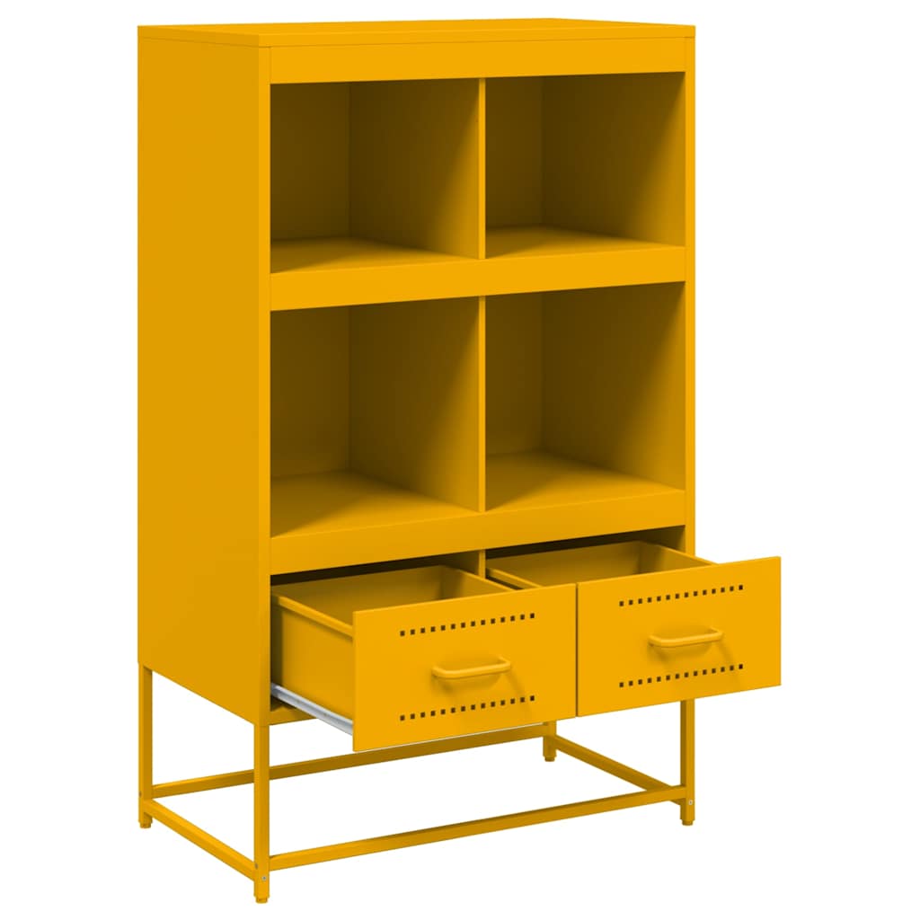 Visoka komoda boja senfa 68x39x111,5 cm od čelika