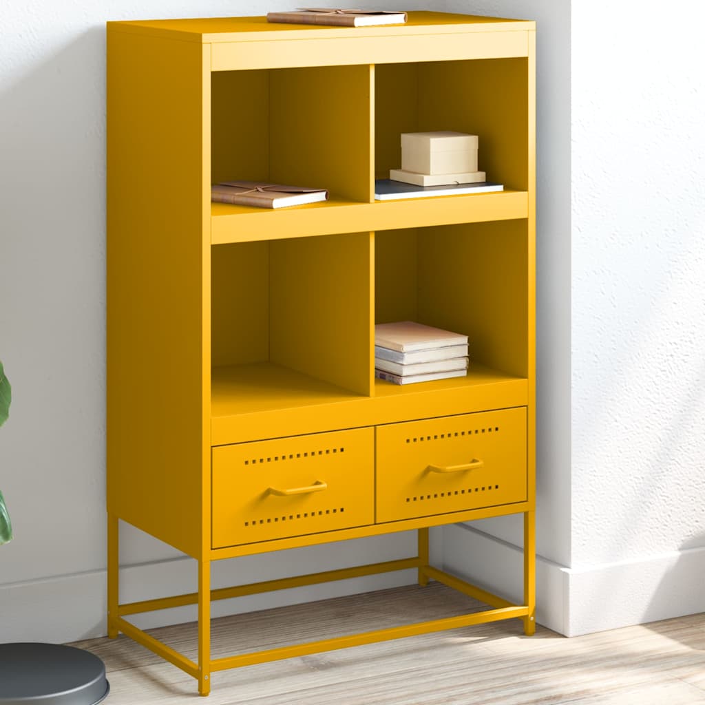 Visoka komoda boja senfa 68x39x111,5 cm od čelika