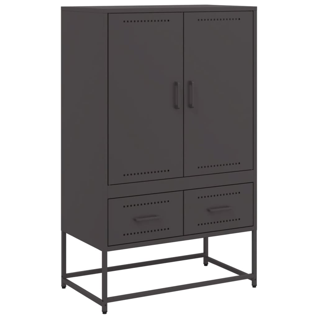 Visoka komoda crna 68x39x111,5 cm od čelika