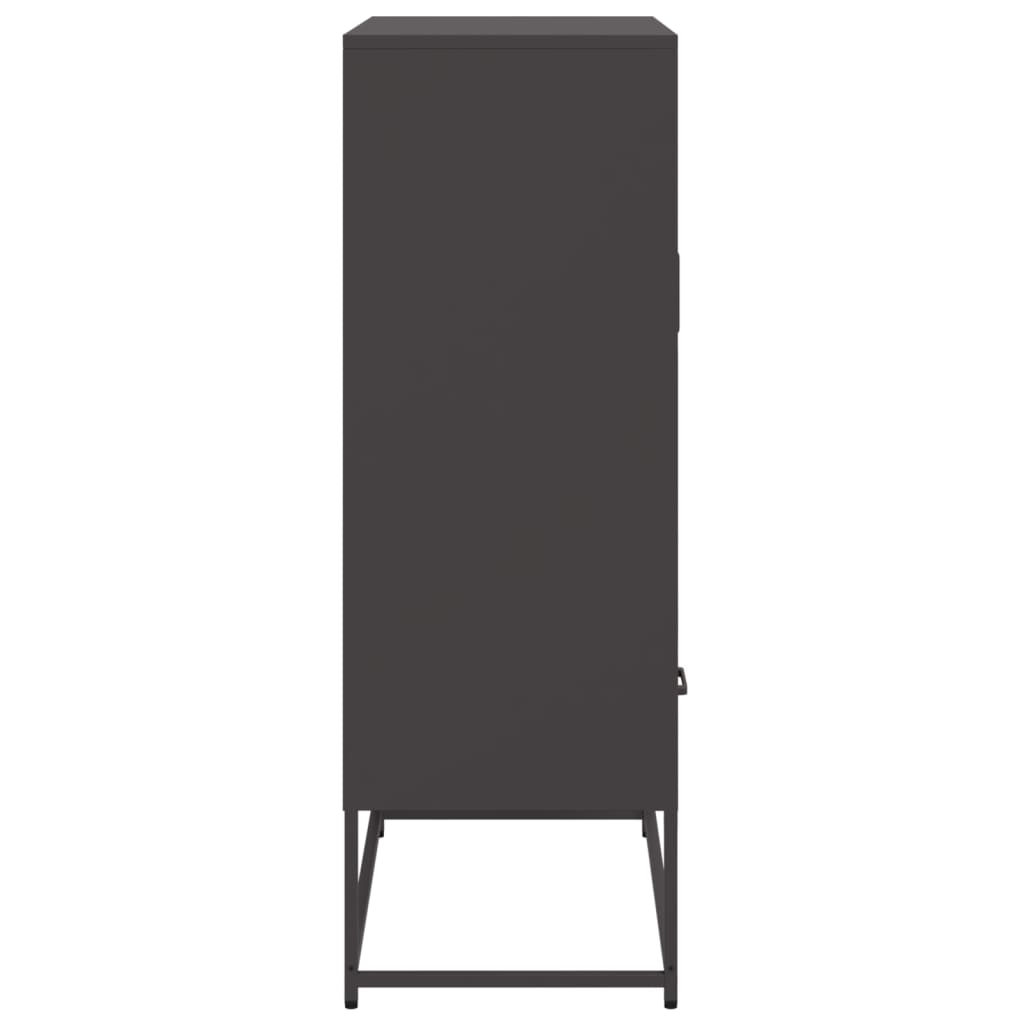 Visoka komoda crna 68x39x111,5 cm od čelika