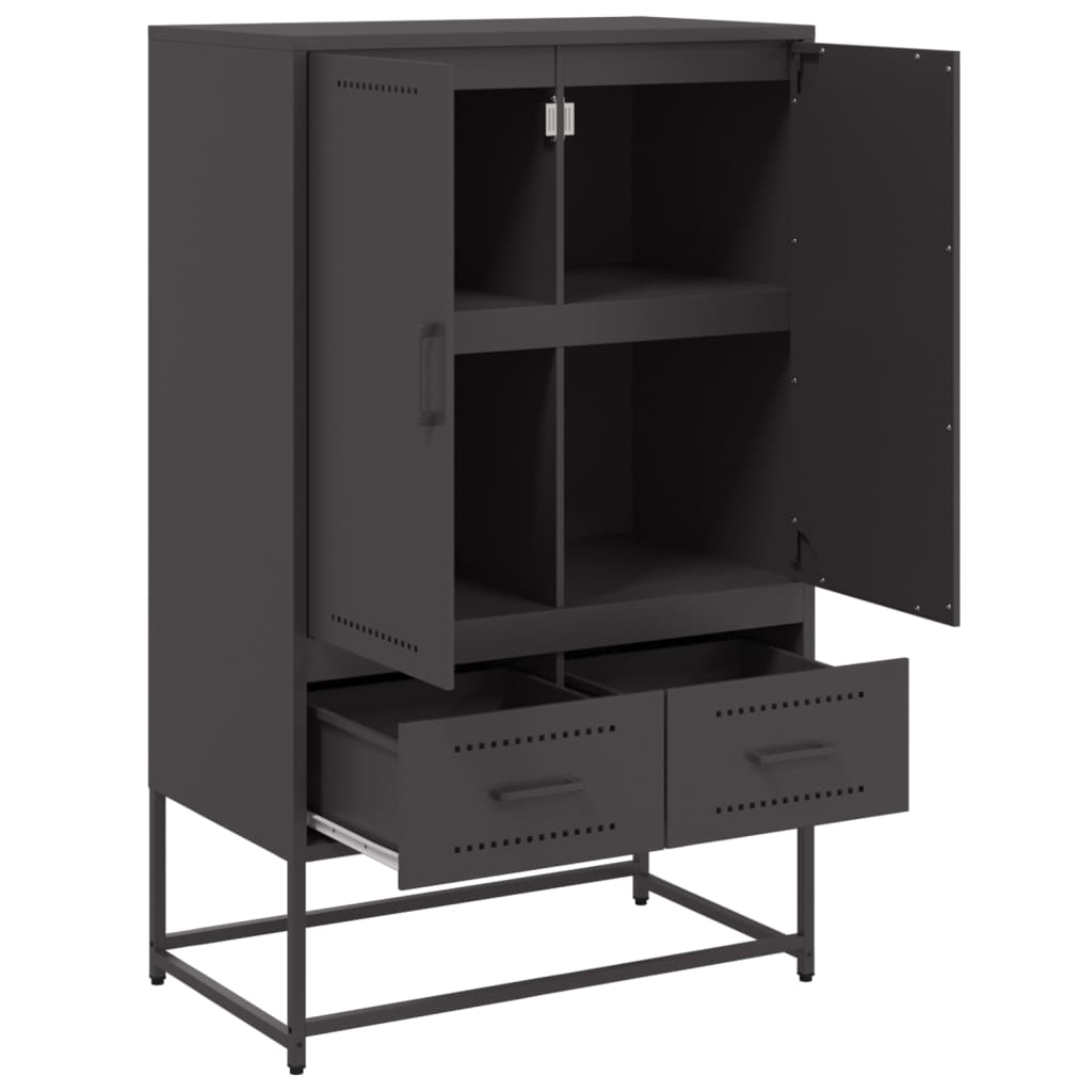 Visoka komoda crna 68x39x111,5 cm od čelika