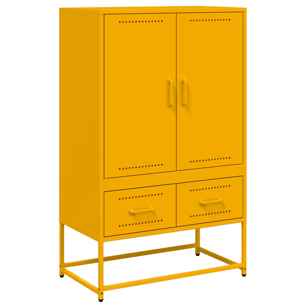 Visoka komoda boja senfa 68x39x111,5 cm od čelika
