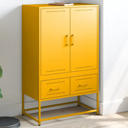 Visoka komoda boja senfa 68x39x111,5 cm od čelika