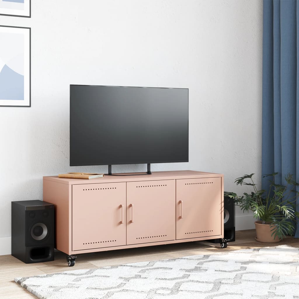 TV ormarić ružičasti 100,5 x 39 x 43,5 cm čelik